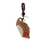 Élégant santal-bois peigne pendante coiffeur coiffeur keychain mini outil de massage du cuir chevelu matériau naturel