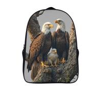 élégant scolaire sacs d'école 2 compartiment 12 ans plus Unisexe habitat 3d imprimé sac d'école famille d'aigles à tête blanche sac pour ordinateur portable-16,pour l'école les voyages affaires
