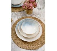 Élégant service à dîner 24 pièces, 100% porcelaine, avec assiettes, bols et assiettes à dessert, passe au lave-vaisselle et au micro-ondes, parfait pour toutes les occasions