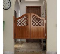 Elegant Solid Wood Cafe Swinging Doors with Metal Hinges - Automatic Closure Half Waist for Kitchen and Stairs(Brown,120x90cm)