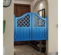 Elegant Solid Wood Cafe Swinging Doors with Metal Hinges - Automatic Closure Half Waist for Kitchen and Stairs(Dark Blue,90x70cm)