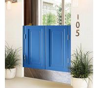 Elegant Solid Wood Swinging Cafe Doors - Automatic Closing Half Door for Kitchen, Bar, and Restaurant(Dark Blue,110x80cm)