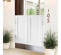 Elegant Solid Wood Swinging Cafe Doors - Automatic Closing Half Door for Kitchen, Bar, and Restaurant(White,70x70cm)