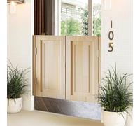 Elegant Solid Wood Swinging Cafe Doors - Automatic Closing Half Door for Kitchen, Bar, and Restaurant(Wood,120x90cm)