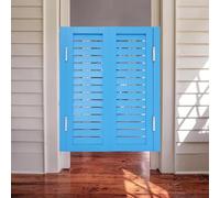 Elegant Solid Wood Swinging Cafe Doors - Stylish Half Waist for Bar, Kitchen, and Hallway(Light Blue,80x70cm)