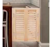 Elegant Solid Wood Swinging Cafe Doors - Stylish Half Waist for Bar, Kitchen, and Hallway(Wood,95x80cm)