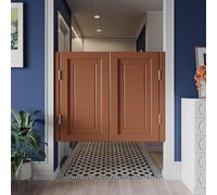Elegant Solid Wood Swinging Cafe Doors with Premium Metal Hinges - Ideal for Kitchen, Bar, Pub, and Hallway Entrances(Brown,120x90cm)