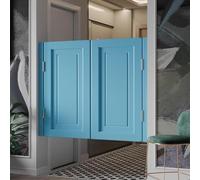 Elegant Solid Wood Swinging Cafe Doors with Premium Metal Hinges - Ideal for Kitchen, Bar, Pub, and Hallway Entrances(Light Blue,90x70cm)