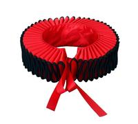 Élégant style victorien - Faux col à volants avec bordure arrière - Accessoire de costume de Renaissance pour homme et femme, Rouge avec bordure noire, taille unique