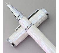 Élégant Stylo Roller En Nacre Avec Recharge Allemande,Coffret Cadeau Haut De Gamme Pour Hommes,Femmes Et Professionnels (Blanc Nacré)