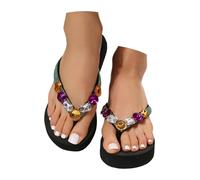 Elegant Summer Crystal Flip Flops with Thick Sole Open Toe Slippers for Casual Outdoor Wear antidérapant pour Sol mouillé