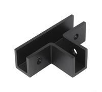 Élégant support de verre en laiton en forme de T pour montage mural 8 panneaux de douche de 12 mm (noir)