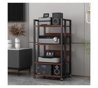 Élégant support stéréo autonome pour maison - Support multimédia pour centre de divertissement - Stockage de composants audio pour tourne-disque, haut-parleur et amplificateur - Design fonctionnel et