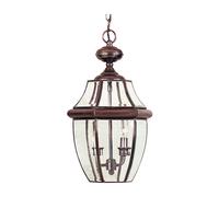 Élégant Suspension Verre Parasol Réglable 2x E14 Extérieur Lampe Balcon Terrasse