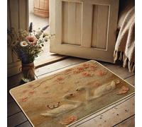Elegant Swan Paillasson doux pour décoration de printemps et d'été, motif floral d'intérieur et d'extérieur, tapis antidérapant, facile à nettoyer, 73,6 x 43,2 cm