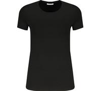 Elégant T-shirt noir pour femmes avec strass & coton bio, Taille : XS Couleur : Nero