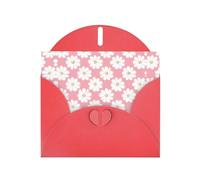 Élégant tableau de texture chrysanthème blanc imprimé cartes vierges - Ensemble de cartes de vœux aquarelle avec enveloppes et autocollants, rouge