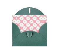 Élégant tableau de texture chrysanthème blanc imprimé cartes vierges - Ensemble de cartes de vœux aquarelle avec enveloppes et autocollants, vert foncé