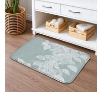 Élégant tapis de bain botanique à séchage rapide, motif feuille, absorbant, antidérapant, en mousse à mémoire de forme, lavable, pour décoration d'intérieur, 50,8 x 81,3 cm