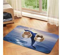 Élégant tapis de nourriture pour chien, tapis d'alimentation absorbant pour gamelles d'eau et de nourriture - Tapis de placement antidérapant pour sols - Imperméable - Séchage rapide - Pour chiens