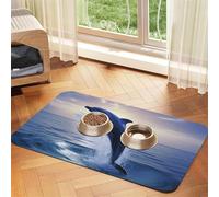 Élégant tapis de nourriture pour chien, tapis d'alimentation absorbant pour gamelles d'eau et de nourriture - Tapis de placement antidérapant pour sols - Imperméable - Séchage rapide - Pour chiens