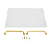 Élégant Texture exquise plateau décoratif plateau de service ergonomique avec des poignées de beauté Produits de beauté Décoration intérieure (Blanc)