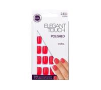 Elegant Touch Core Colour Nails With Glue Squoval Midnight Black 24 U