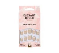 Elegant Touch French Pink Nails With Glue Square 126 S 24uts