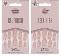 Elegant Touch Perfect Colour Lot de 48 faux ongles courts avec colle Nude, Lot de 1