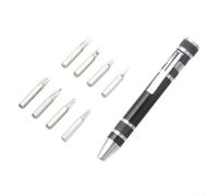 Élégant tournevis de poche magnétique 8 outils pour réparation de précision dans un design portable (noir)