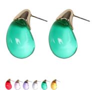 Elegant Transparent Drop Earrings, Elegant Transparent Water Droplet Earrings for Women, Lightweight Waterdrop Jewelry for Party & Daily Life (Green)