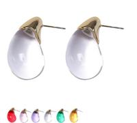 Elegant Transparent Drop Earrings, Elegant Transparent Water Droplet Earrings for Women, Lightweight Waterdrop Jewelry for Party & Daily Life (White)