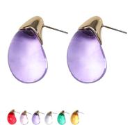 Elegant Transparent Drop Earrings, Elegant Transparent Water Droplet Earrings for Women, Lightweight Waterdrop Jewelry for Party & Daily Life (Purple)