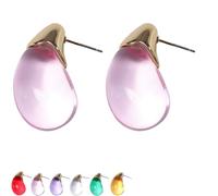 Elegant Transparent Drop Earrings, Elegant Transparent Water Droplet Earrings for Women, Lightweight Waterdrop Jewelry for Party & Daily Life (Pink)