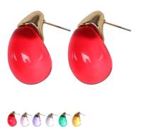 Elegant Transparent Drop Earrings, Elegant Transparent Water Droplet Earrings for Women, Lightweight Waterdrop Jewelry for Party & Daily Life (Red)