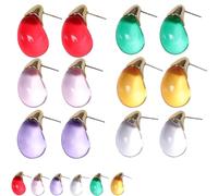 Elegant Transparent Drop Earrings, Elegant Transparent Water Droplet Earrings for Women, Lightweight Waterdrop Jewelry for Party & Daily Life (6 Pairs - Mix)