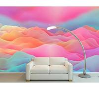 Élégant Tridimensionnel Coloré Nuages Créatif Papier Peint 3D Installation Facile Intissé Tapisserie Bureau Salon Canapé Chambre Décoration Murale-400cm×280cm