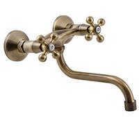 Élégant Type 'S' Laiton Salle de Bains Antique Robinet Cuisine + Têtes Rétro