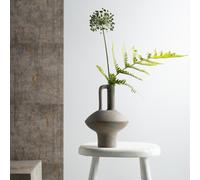 Elégant vase en céramique à l'aspect antique avec long col et poignée