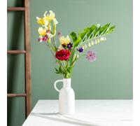 Elégant vase en céramique blanc avec anse Ø9cm H21cm pour décoration sèche