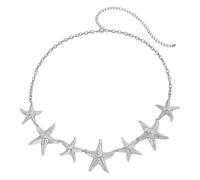 Elegant Waist Chain Metallic Star Fish Charm Corps Chaîne Decorative Robe Party And Night Event Women Body Body Bijoux Accessoires