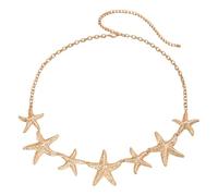 Elegant Waist Chain Metallic Star Fish Charm Corps Chaîne Decorative Robe Party And Night Event Women Body Body Bijoux Accessoires