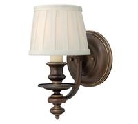 Élégant Wandleuchte Stan 2 Bronze Crème Toile Rustique Lampe Blendarm
