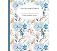 Elegant Watercolor Coral College Ruled Composition Notebook: For Nature Lovers, Students & Writers | 110 Pages | 7.5 x 9.25 in