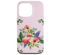 Elegant Watercolor Floral Bouquet Design with Vibrant Flower Coque pour iPhone 13 Pro