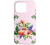 Elegant Watercolor Floral Bouquet Design with Vibrant Flower Coque pour iPhone 16 Pro