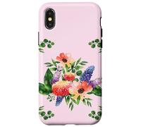 Elegant Watercolor Floral Bouquet Design with Vibrant Flower Coque pour iPhone X/XS