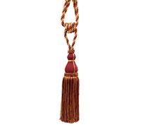 Elegant Wine (deep red), Gold Curtain & Drapery Tassel Tieback / 28cm tassel, 76cm / Spread (embrace) Style/ Style# TBH15 - Carmine Gold 1253