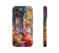 Elegant Woman in Garden - Coque rigide mate - Compatible avec iPhone 15 Pro Max - Rouge