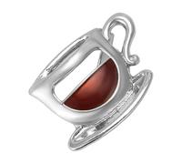 Élégante aiguille creuse pour tasse de café, accessoire pour amateurs de café, badge élégant pour vêtements, accessoires de déclaration de mode, broche en alliage, Einheitsgröße, comme décrit